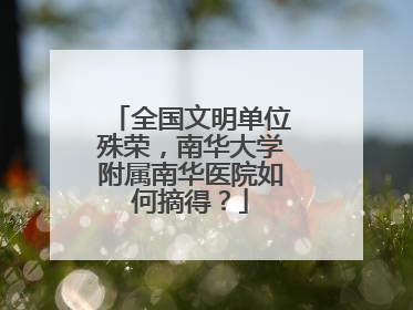 全国文明单位殊荣，南华大学附属南华医院如何摘得？