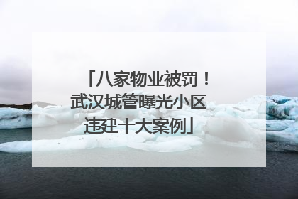 八家物业被罚！武汉城管曝光小区违建十大案例