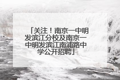 关注！南京一中明发滨江分校及南京一中明发滨江南浦路中学公开招聘