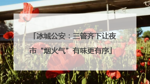 冰城公安：三管齐下让夜市“烟火气”有味更有序
