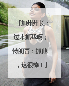 加州州长：过来抓我啊；特朗普：抓他，这很棒！
