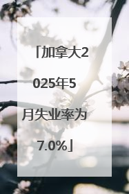 加拿大2025年5月失业率为7.0%