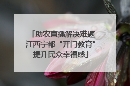 助农直播解决难题 江西宁都“开门教育”提升民众幸福感