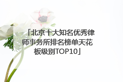 北京十大知名优秀律师事务所排名榜单天花板级别TOP10