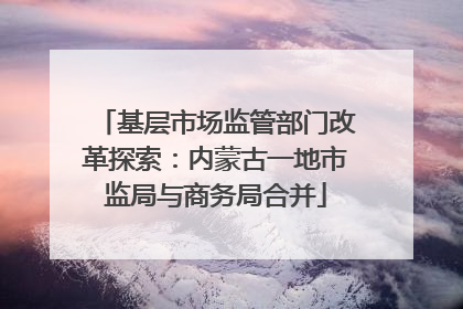 基层市场监管部门改革探索：内蒙古一地市监局与商务局合并