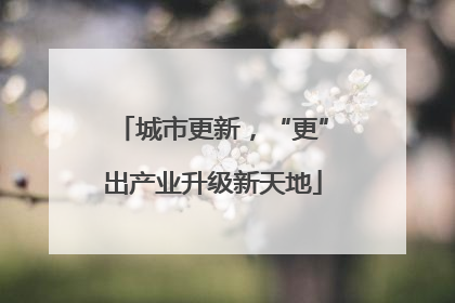 城市更新，“更”出产业升级新天地