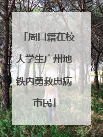 周口籍在校大学生广州地铁内勇救患病市民