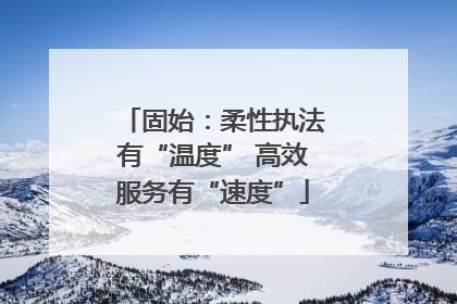 固始：柔性执法有“温度” 高效服务有“速度”