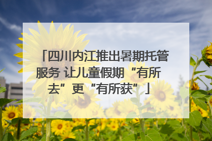 四川内江推出暑期托管服务 让儿童假期“有所去”更“有所获”