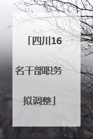 四川16名干部职务拟调整
