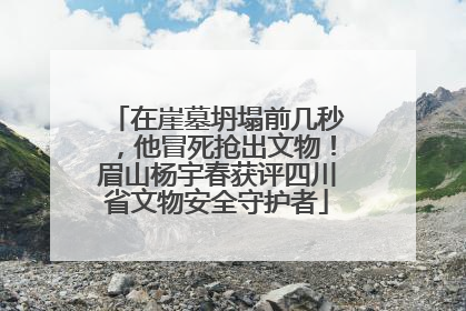 在崖墓坍塌前几秒，他冒死抢出文物！眉山杨宇春获评四川省文物安全守护者
