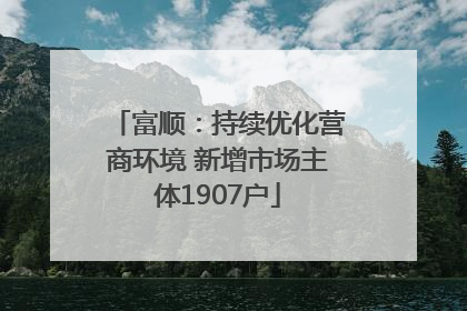 富顺：持续优化营商环境 新增市场主体1907户