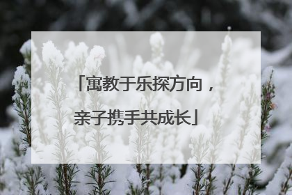 寓教于乐探方向，亲子携手共成长