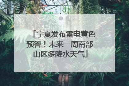 宁夏发布雷电黄色预警！未来一周南部山区多降水天气
