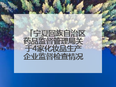 宁夏回族自治区药品监督管理局关于4家化妆品生产企业监督检查情况的通告