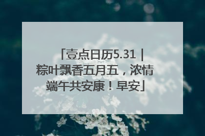 壹点日历5.31｜粽叶飘香五月五，浓情端午共安康！早安