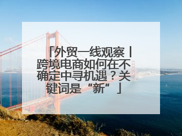 外贸一线观察丨跨境电商如何在不确定中寻机遇？关键词是“新”