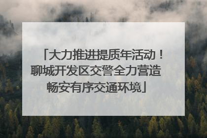 大力推进提质年活动！聊城开发区交警全力营造畅安有序交通环境
