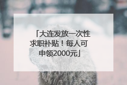 大连发放一次性求职补贴！每人可申领2000元