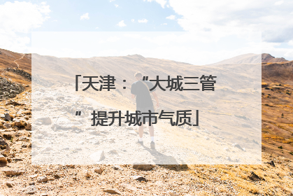 天津：“大城三管”提升城市气质