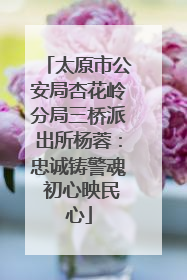 太原市公安局杏花岭分局三桥派出所杨蓉：忠诚铸警魂 初心映民心