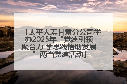 太平人寿甘肃分公司举办2025年“党建引领聚合力 学思践悟助发展”两当党建活动