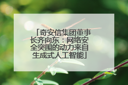 奇安信集团董事长齐向东：网络安全突围的动力来自生成式人工智能