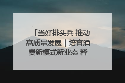 当好排头兵 推动高质量发展｜培育消费新模式新业态 释放经济增长新动能