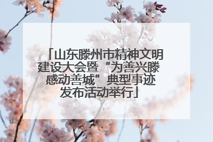 山东滕州市精神文明建设大会暨“为善兴滕 感动善城”典型事迹发布活动举行