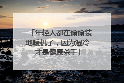 年轻人都在偷偷装地暖机了，因为湿冷才是健康杀手