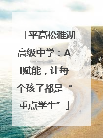 平高松雅湖高级中学：AI赋能，让每个孩子都是“重点学生”