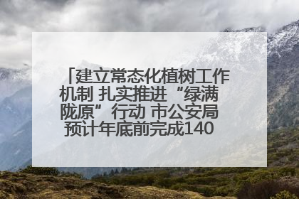 建立常态化植树工作机制 扎实推进“绿满陇原”行动 市公安局预计年底前完成1402亩绿化任务