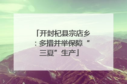 开封杞县宗店乡：多措并举保障“三夏”生产