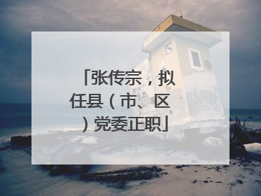张传宗，拟任县（市、区）党委正职