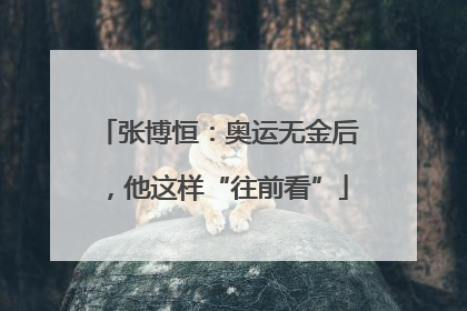 张博恒：奥运无金后，他这样“往前看”