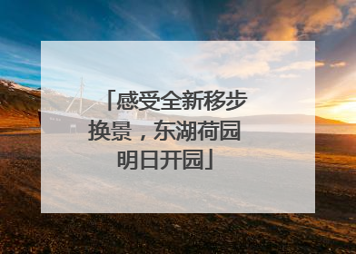 感受全新移步换景，东湖荷园明日开园