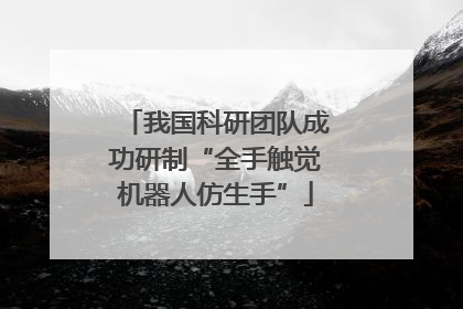我国科研团队成功研制“全手触觉机器人仿生手”