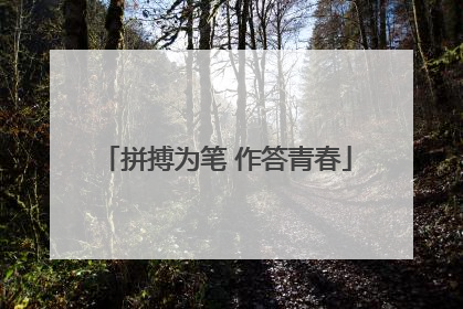 拼搏为笔 作答青春