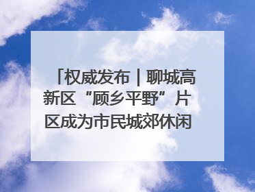 权威发布｜聊城高新区“顾乡平野”片区成为市民城郊休闲全新目的地