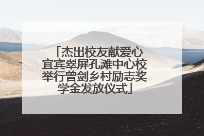 杰出校友献爱心 宜宾翠屏孔滩中心校举行曾剑乡村励志奖学金发放仪式