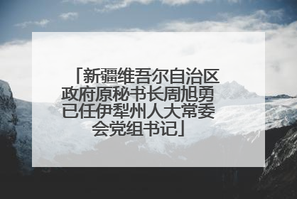 新疆维吾尔自治区政府原秘书长周旭勇已任伊犁州人大常委会党组书记
