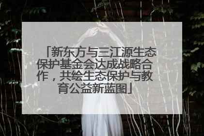 新东方与三江源生态保护基金会达成战略合作，共绘生态保护与教育公益新蓝图