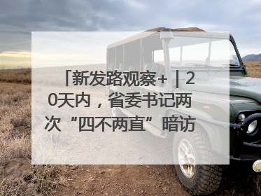 新发路观察+｜20天内，省委书记两次“四不两直”暗访，有何深意？
