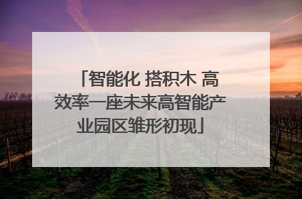 智能化 搭积木 高效率一座未来高智能产业园区雏形初现
