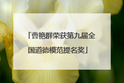 曹艳群荣获第九届全国道德模范提名奖