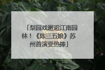 梨园戏邂逅江南园林！《陈三五娘》苏州首演受热捧