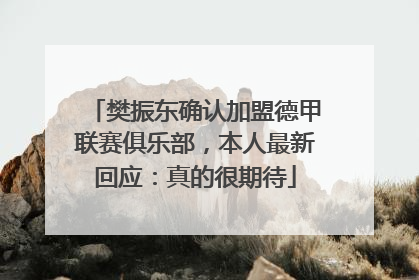 樊振东确认加盟德甲联赛俱乐部，本人最新回应：真的很期待