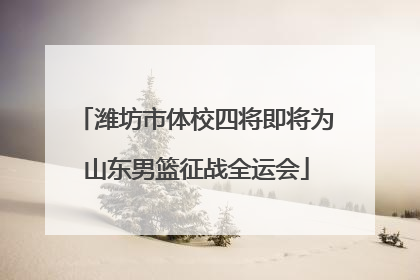 潍坊市体校四将即将为山东男篮征战全运会