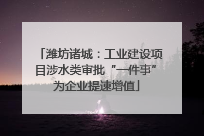 潍坊诸城：工业建设项目涉水类审批“一件事” 为企业提速增值