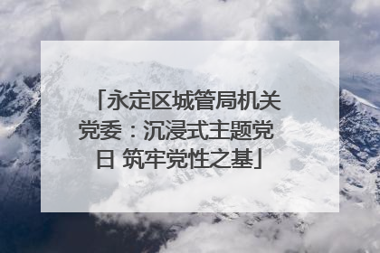永定区城管局机关党委：沉浸式主题党日 筑牢党性之基